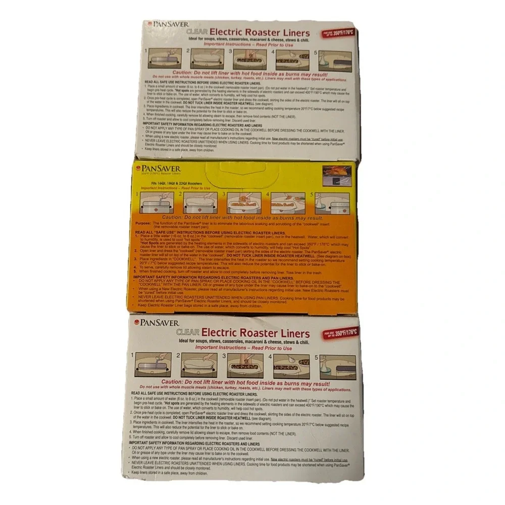 PanSaver Electric Roaster Liners Fits 16 18 22 Quart 3 Boxes 6 Liners 34X18 In